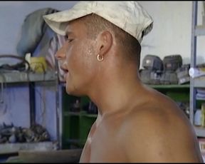 BBW German slut rides dick in the mechanic salon