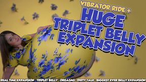Vibrator Ride + Huge Triplet Belly Expansion
