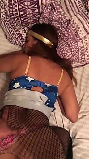 Screwing my buddy's gal in sexy superhero outfit