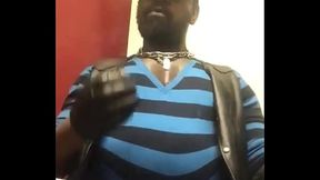 Black Muscle Smoking &amp_ Nippleplay Compilation Geared in Leather Latex Denim Attire