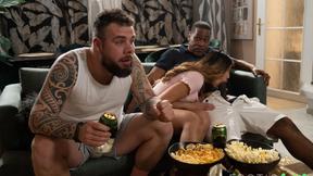 ”Cheating Asian wifey gets frisky during game”