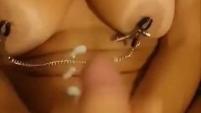 Italian couple's homemade sex with huge cock and foot job