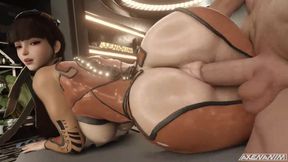 Eve Jiggling Her Ass Through Her Very First Experience with Human
