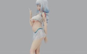 [mmd] Girl Frontline Hk416- Rumor Transparent Miniskirt Pregnancy Half Breasts Exposed
