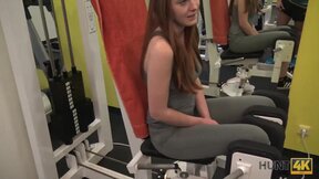 Muscular Boyfriend watches how well-shaped teen hottie cheats on him