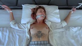 Beautiful teen GF bound and helpless in sexy foot play