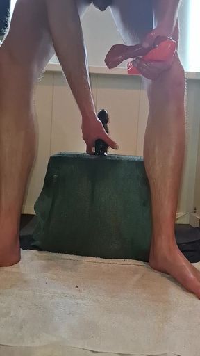 Solo Gay Extreme Anal Insertions - Triple Dildo - Remote - Dumbell