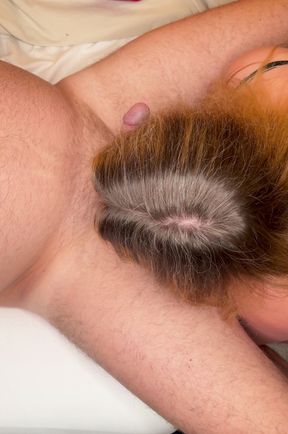 Big tits MILF ties up his one ball and jerks his cock with latex gloves.