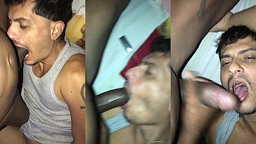 Negão da zona Oeste socou a pica preta na minha boca até dar leite