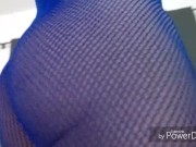 Bubble Butt Latino in Blue Fishnet Bodysuit Ass Fetish Brazilian