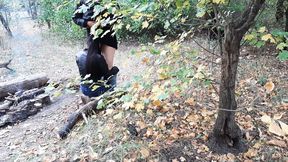 Beautiful public sex in the woods by the fire - Lesbian-illusion