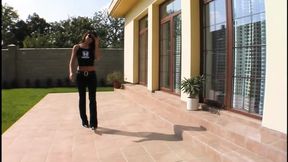 Kate's Hot Costume -- Deep Throat Titty Action