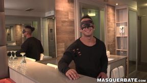 Brawny dude with nice abs James solo masturbates his weenie