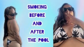 Smoking before and after the pool