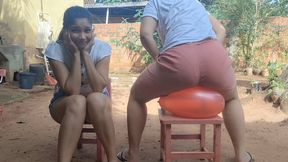 Popping Balloons With My Huge Butt While Sitting in a Chair