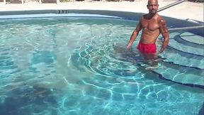 THE HARDBODY ITALIAN PORNSTAR MAXXX LOADZ AT THE POOL SHADOW BOXING &amp_ FLEXING