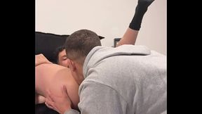 Tava com o cuzinho cheio de leite e ele colocou mais