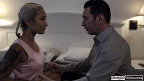 Shrink likes to go hands on to cure an asian from lesbianism
