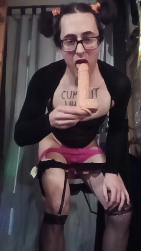 Worthless Sissy Slut Fucks Herself Anally with Dildo