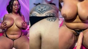 bbw badkittyyy desperately riding dildo