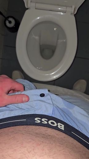 Phantomgentx - Hairy Muscular Hunk Moans Loud and Jerks in Public Toilet