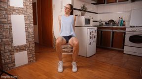 Oiled Legs Stomping Workout