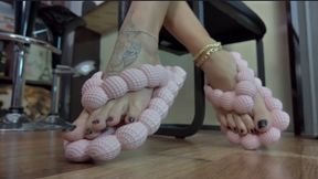 Pretty Ruslana - Head Of Slave In Chest Licking Light Pink Flip-flops And Heels - Part 1