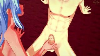 Aqua getting fucked hard then given a facial - Konosuba Hentai.