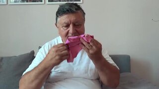 Dude sniffs a teen's panties and she fucks him hard