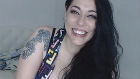 Brunette flashes huge tits on cam