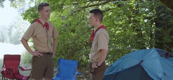 Nervous camper fucked by scout leader