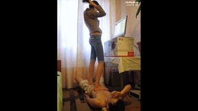 Human carpet for young Karina | wmv