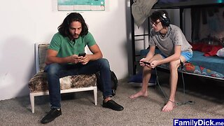 Hot stepuncle barebacks two growing boyz