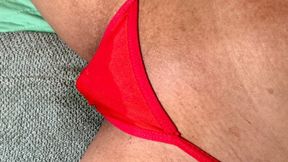 Riko Has a Big Bulge in Her Red Panties