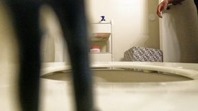 Tiny Kevin Sneaks into his Giantess Boss Private Bathroom  1080