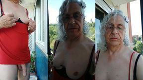 una puta en el balcon