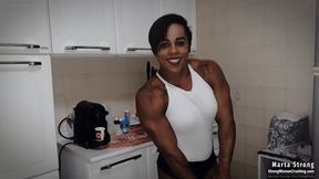 Marta strong flexing in White top SD MP4 Version