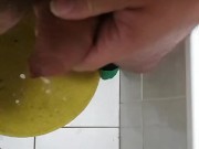 Fat gainer bear jerking in slow motion