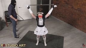 Arina in a maid costume - Spanking test for alertness (FULL HD MP4)