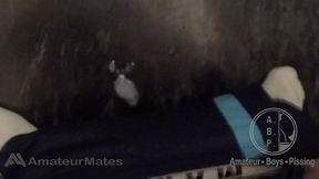 amateur redhead guy cums handsfree after taking a piss