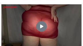 Cum on My Fat Ass in a Sheer Red Dress 720p