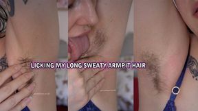 LICKING MY LONG SWEATY ARMPIT HAIR