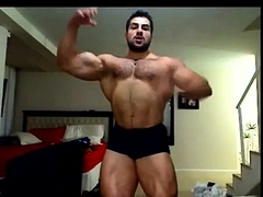 Str8 arab bodybuilder massive flexing