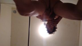 Solo Free-standing Self-assfingering Orgasm &amp; Massive Climax to Start My Day