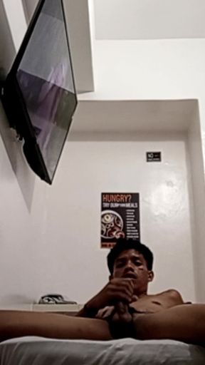 Filipino Twink Jerks His Throbbing Cock in Hotel 2