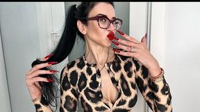 RED Long sharp nails and Handjobs