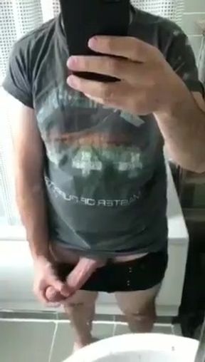 Playing around with my thick cock