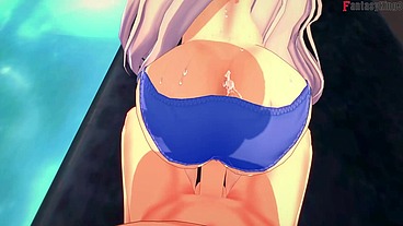Belfast bikini sex on the pool - RED - Azur Lane - Full & POV on Sheer & PTRN: Fantasyking3