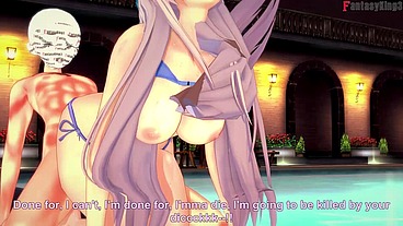 Belfast bikini sex on the pool - RED - Azur Lane - Full & POV on Sheer & PTRN: Fantasyking3