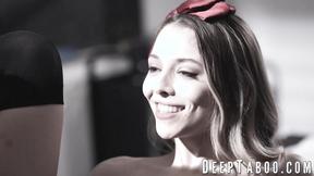 ”Petite teenager Lily Larimar tastes her teachers dick & jizz”